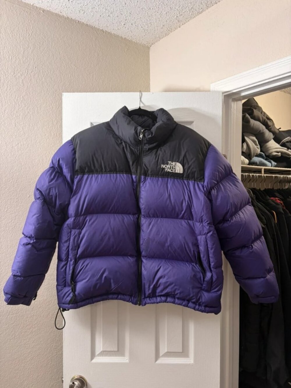 The North Face Nuptse 700 Down Puffer Jacket Purple Black Size XXL